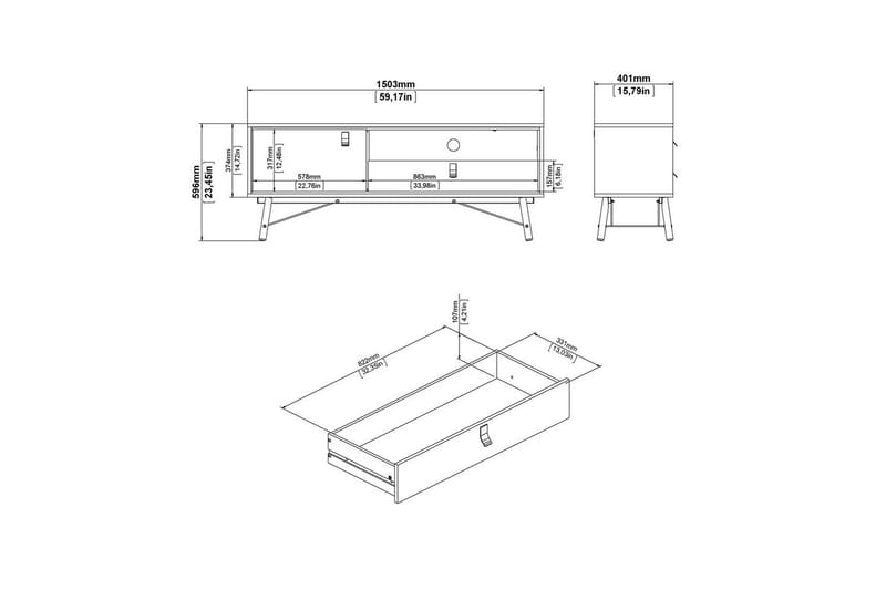 Tadami Tv-bänk 150 cm - Natur - Möbler - Tv möbel & mediamöbel - TV bänk & mediabänk