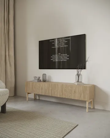 Takayo Golvstående Tv Bänk 175 cm med Förvaring i Ek - Beige - Möbler - Tv möbel & mediamöbel - TV bänk & mediab änk