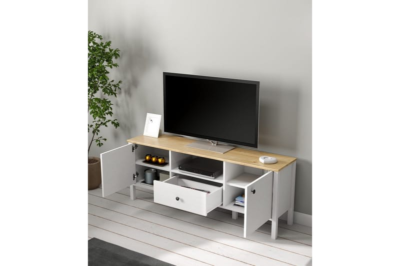 Talan Tv-bänk 150 cm - Natur/Vit - Möbler - Tv möbel & mediamöbel - TV bänk & mediabänk