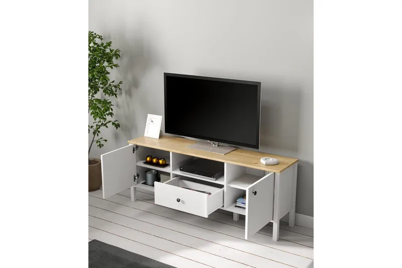 Talan Tv-bänk 150 cm - Natur/Vit - Möbler - Tv möbel & mediamöbel - TV bänk & mediabänk