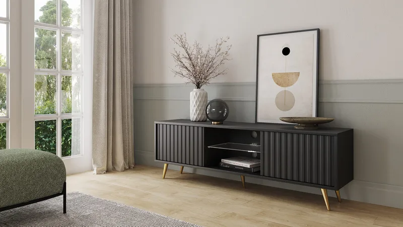 Tapas Tv-bänk 135 cm - Svart - Möbler - Tv möbel & mediamöbel - TV bänk & mediabänk