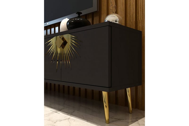 Tari Tv-bänk 150 cm - Antracit/Guld - Möbler - Tv möbel & mediamöbel - TV bänk & mediabänk