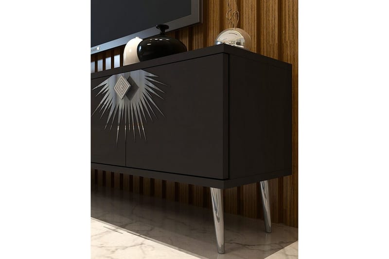 Tari Tv-bänk 150 cm - Antracit/Silver - Möbler - Tv möbel & mediamöbel - TV bänk & mediabänk