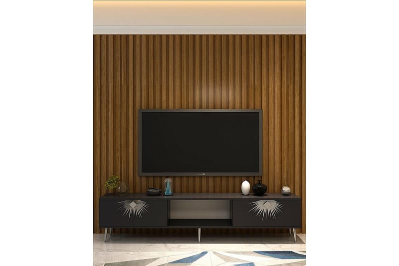 Tari Tv-bänk 150 cm - Antracit/Silver - Möbler - Tv möbel & mediamöbel - TV bänk & mediabänk