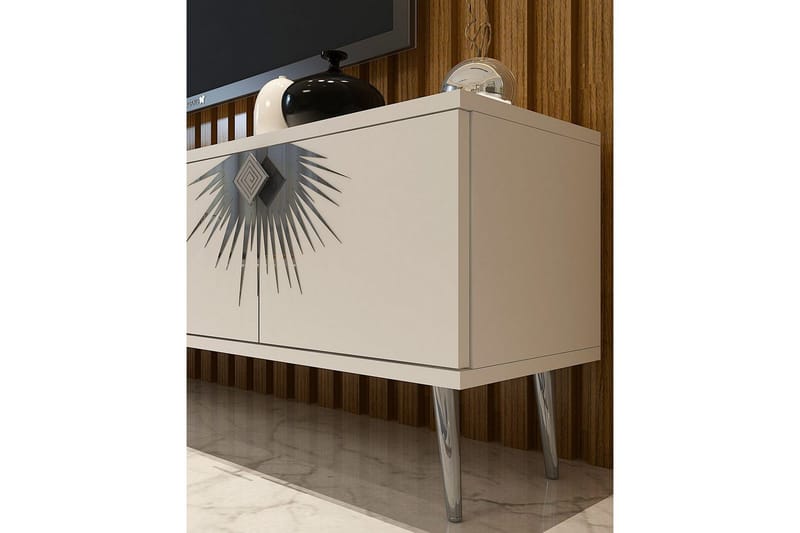 Tari Tv-bänk 150 cm - Vit/Silver - Möbler - Tv möbel & mediamöbel - TV bänk & mediabänk