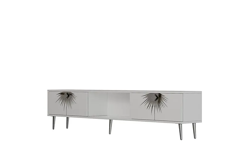 Tari Tv-bänk 150 cm - Vit/Silver - Möbler - Tv möbel & mediamöbel - TV bänk & mediabänk