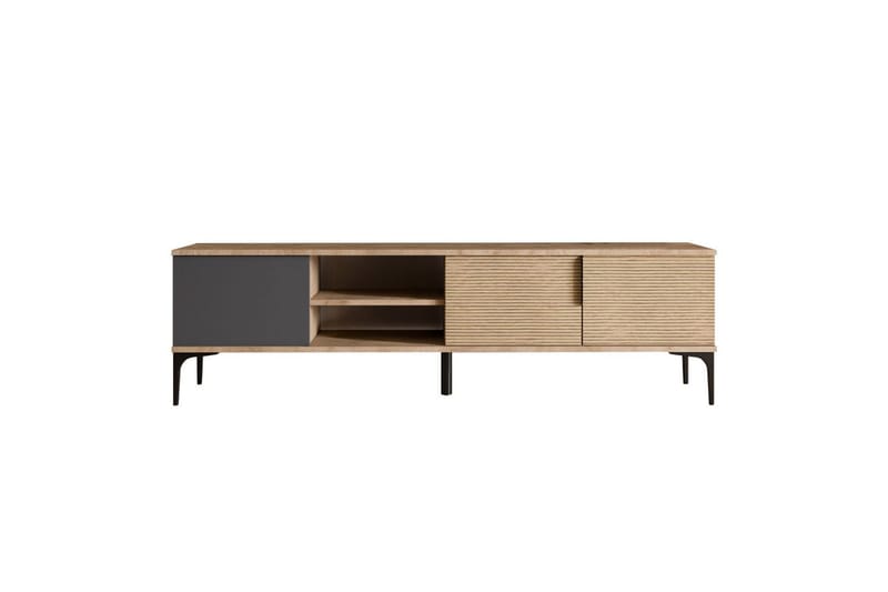 Tarz Tv-bänk 180 cm - Mediumfärgat trä/Antracit - Möbler - Tv möbel & mediamöbel - TV bänk & mediabänk
