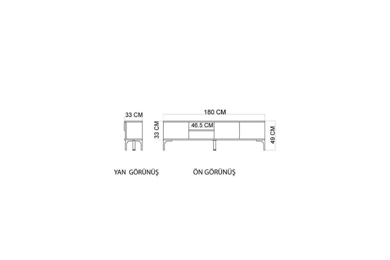 Tarz Tv-bänk 180 cm - Mediumfärgat trä/Antracit - Möbler - Tv möbel & mediamöbel - TV bänk & mediabänk