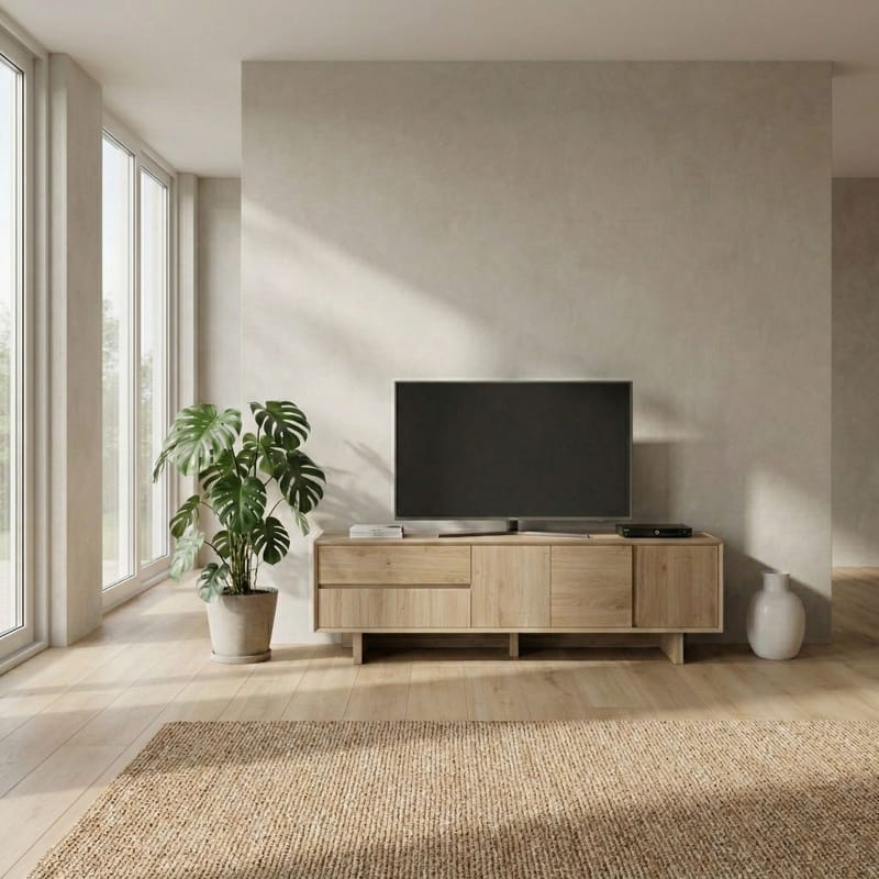 Tavon TV-bänk 180x55x45 cm - Naturlig ek - Möbler - Tv möbel & mediamöbel - TV bänk & mediabänk
