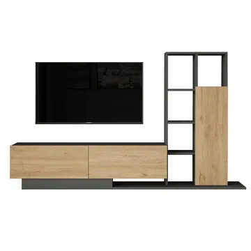 Tavren TV-bänk 201,2x123,6x29,5 cm - Naturlig/Antracit - Möbler - Tv möbel & mediamöbel - TV skåp