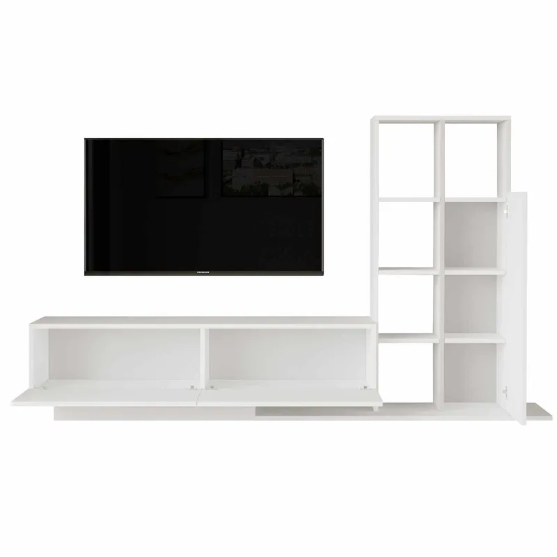 Tavren TV-bänk 201,2x123,6x29,5 cm - Vit - Möbler - Tv möbel & mediamöbel - TV skåp