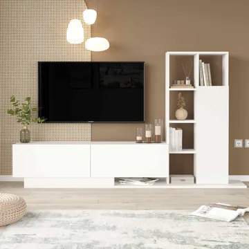 Tavren TV-bänk 201,2x123,6x29,5 cm - Vit - Möbler - Tv möbel & mediamöbel - TV bänk & mediabänk