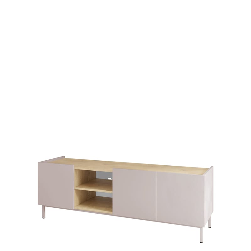 Tavrin Golvstående Tv-bänk 153 cm med Förvaring i Trä, Beige