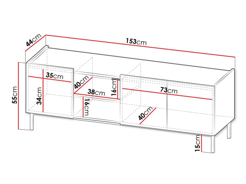 Tavrin Tv-bänk 153 cm - Beige - Möbler - Tv möbel & mediamöbel - TV bänk & mediabänk