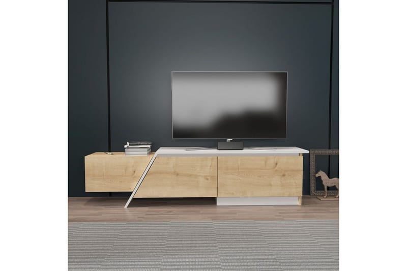 Tavros Tv-bänk 180 cm - Ek/Vit - Möbler - Tv möbel & mediamöbel - TV bänk & mediabänk