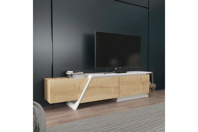 Tavros Tv-bänk 180 cm - Ek/Vit - Möbler - Tv möbel & mediamöbel - TV bänk & mediabänk