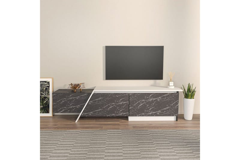 Tavros Tv-bänk 180 cm - Grå/Vit - Möbler - Tv möbel & mediamöbel - TV bänk & mediabänk