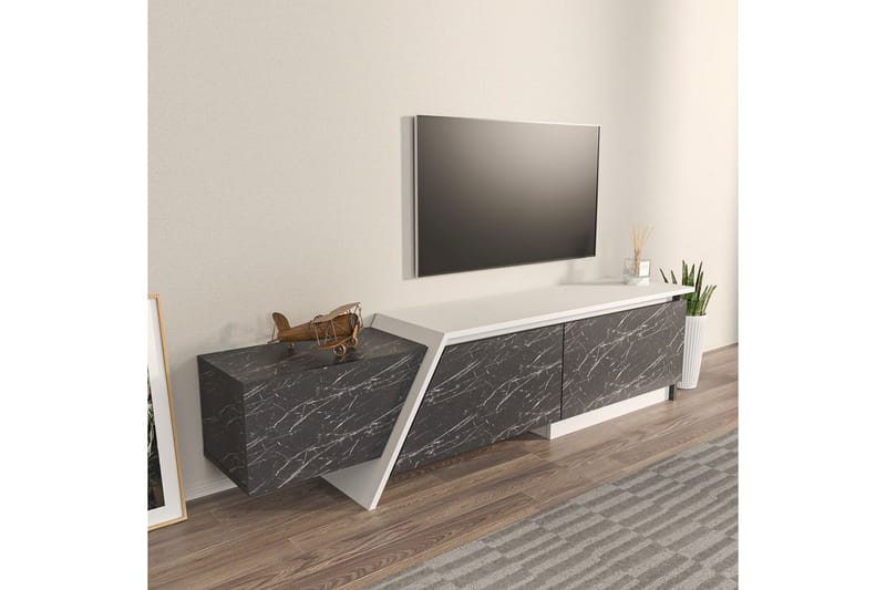 Tavros Tv-bänk 180 cm - Grå/Vit - Möbler - Tv möbel & mediamöbel - TV bänk & mediabänk