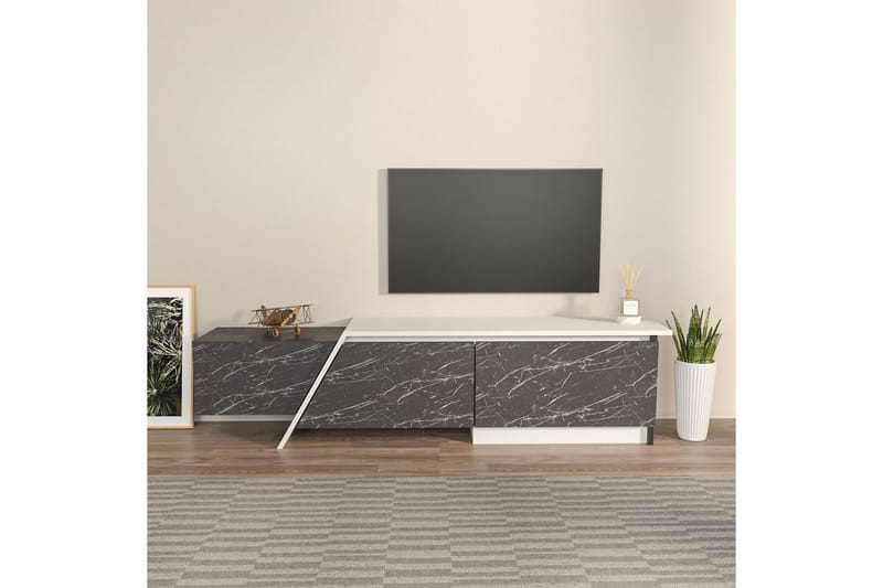 Tavros Tv-bänk 180 cm - Grå/Vit - Möbler - Tv möbel & mediamöbel - TV bänk & mediabänk