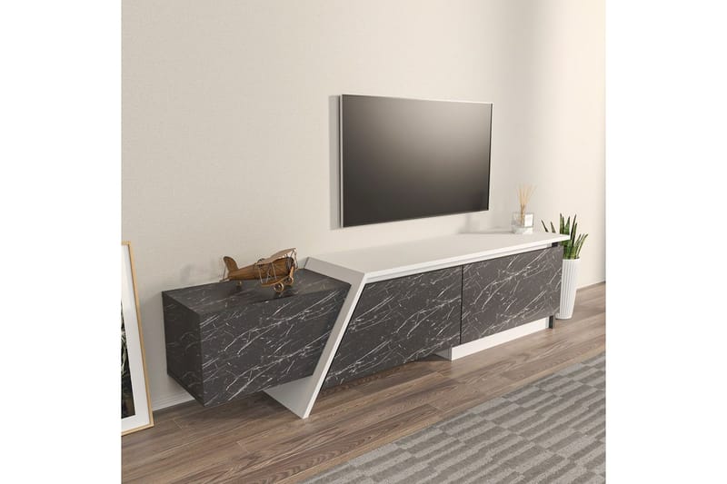 Tavros Tv-bänk 180 cm - Grå/Vit - Möbler - Tv möbel & mediamöbel - TV bänk & mediabänk