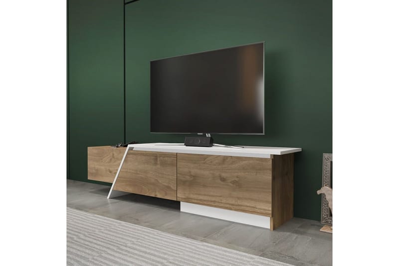 Tavros Tv-bänk 180 cm - Valnöt/Vit - Möbler - Tv möbel & mediamöbel - TV bänk & mediabänk