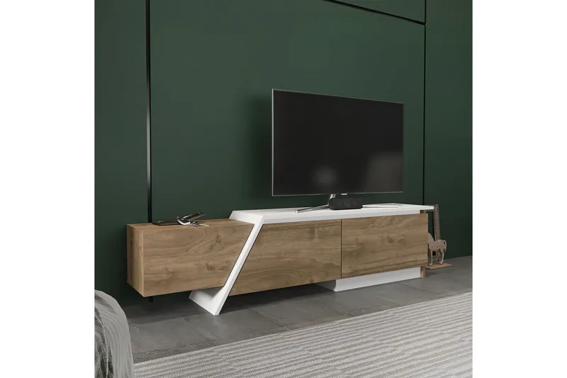 Tavros Tv-bänk 180 cm - Valnöt/Vit - Möbler - Tv möbel & mediamöbel - TV bänk & mediabänk