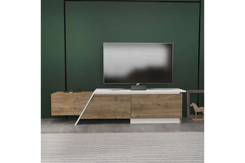 Tavros Tv-bänk 180 cm - Valnöt/Vit - Möbler - Tv möbel & mediamöbel - TV bänk & mediabänk
