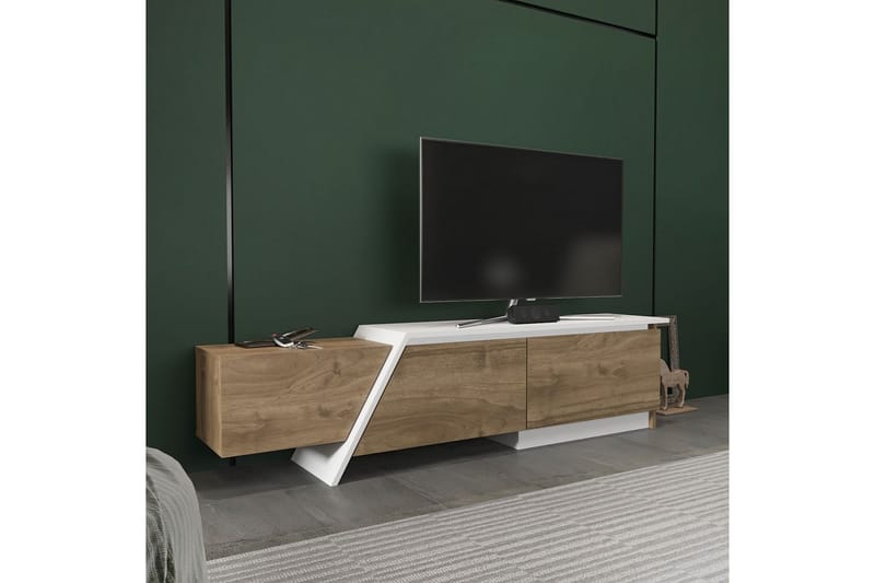 Tavros Tv-bänk 180 cm - Valnöt/Vit - Möbler - Tv möbel & mediamöbel - TV bänk & mediabänk