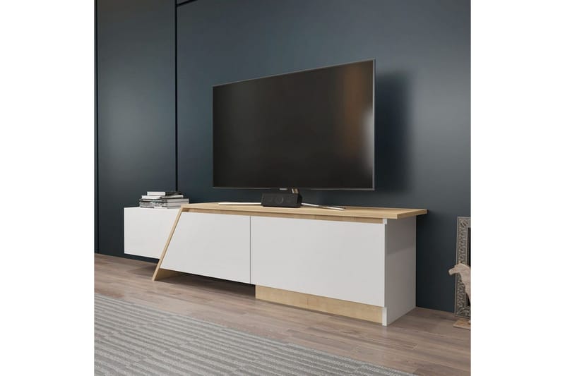 Tavros Tv-bänk 180 cm - Vit/Ek - Möbler - Tv möbel & mediamöbel - TV bänk & mediabänk
