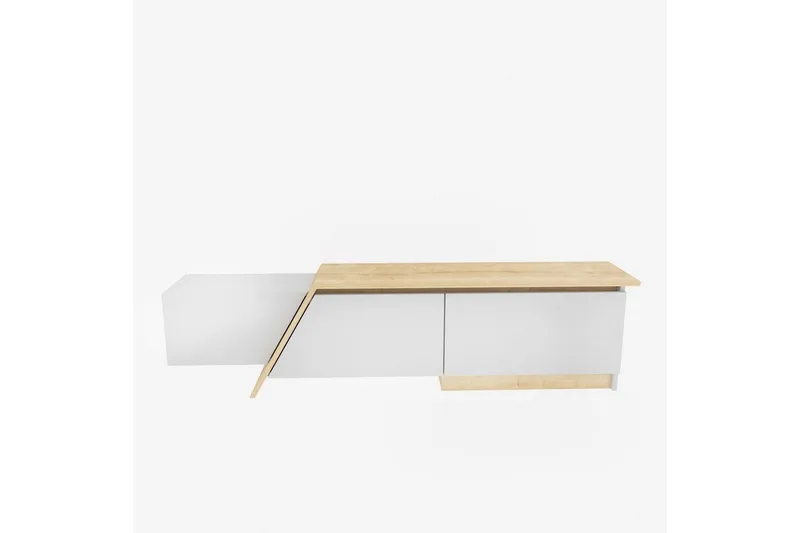 Tavros Tv-bänk 180 cm - Vit/Ek - Möbler - Tv möbel & mediamöbel - TV bänk & mediabänk