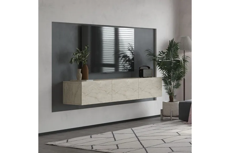 Taybah Tv-bänk 180 cm - Travertine - Möbler - Tv möbel & mediamöbel - TV bänk & mediabänk