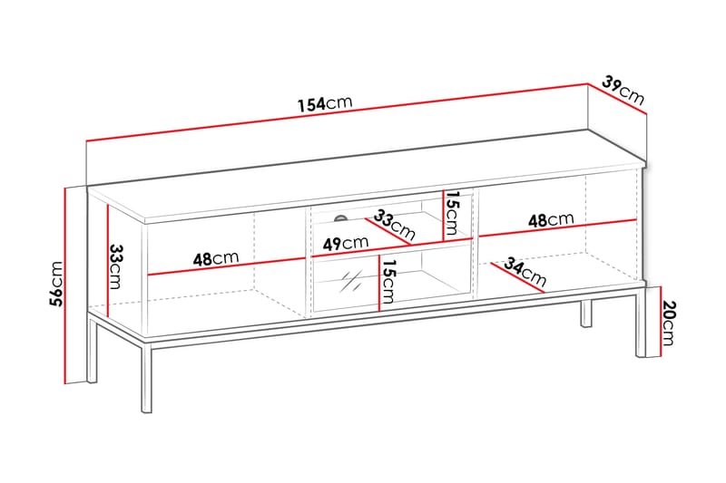 Tenorio Tv-bänk 154 cm - Beige - Möbler - Tv möbel & mediamöbel - TV bänk & mediabänk