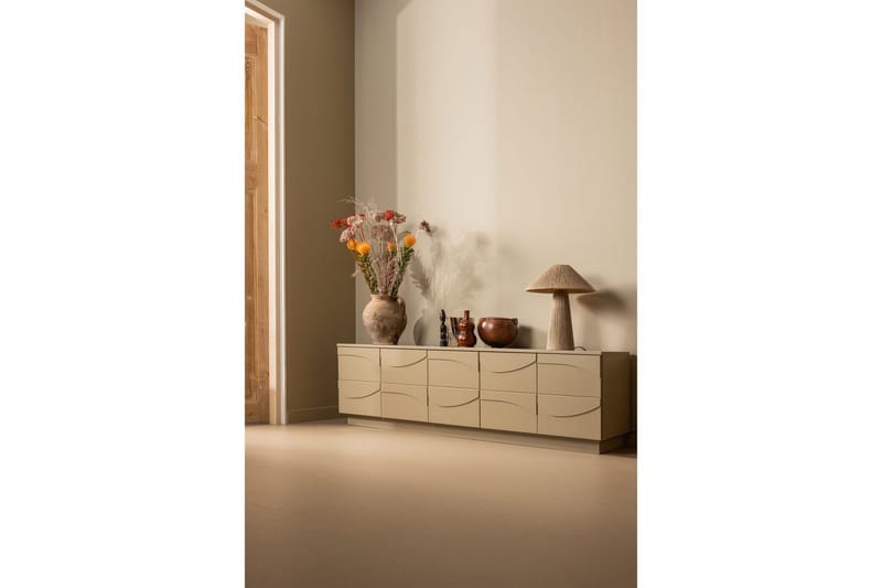 Teo Golvstående TV-bänk 180 cm med Förvaring i Målat Trä - Beige - Möbler - Tv möbel & mediamöbel - TV bänk & mediabänk