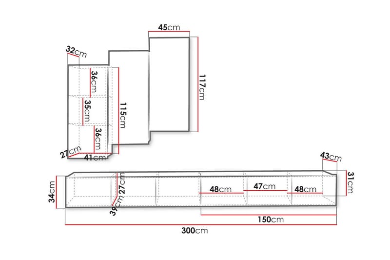 Tessan Tv-möbelset - Svart/Vit - Möbler - Tv möbel & mediamöbel - TV-möbelset