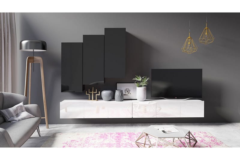 Tessan Tv-möbelset - Svart/Vit - Möbler - Tv möbel & mediamöbel - TV-möbelset