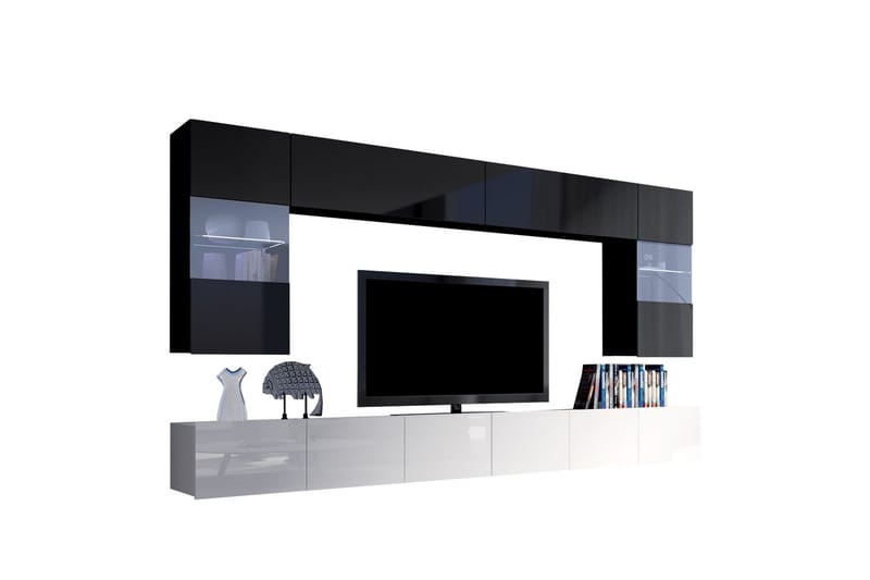 Tessan Tv-möbelset, Svart/Vit