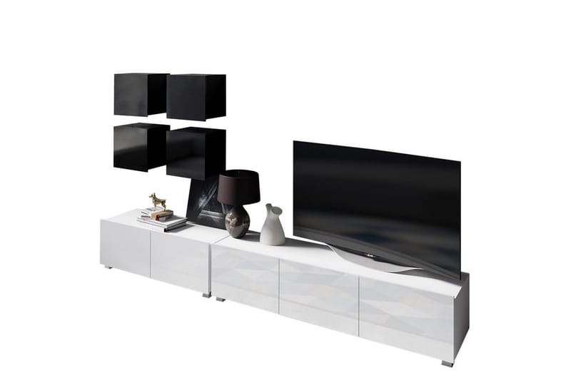 Tessan Tv-möbelset, Svart/Vit