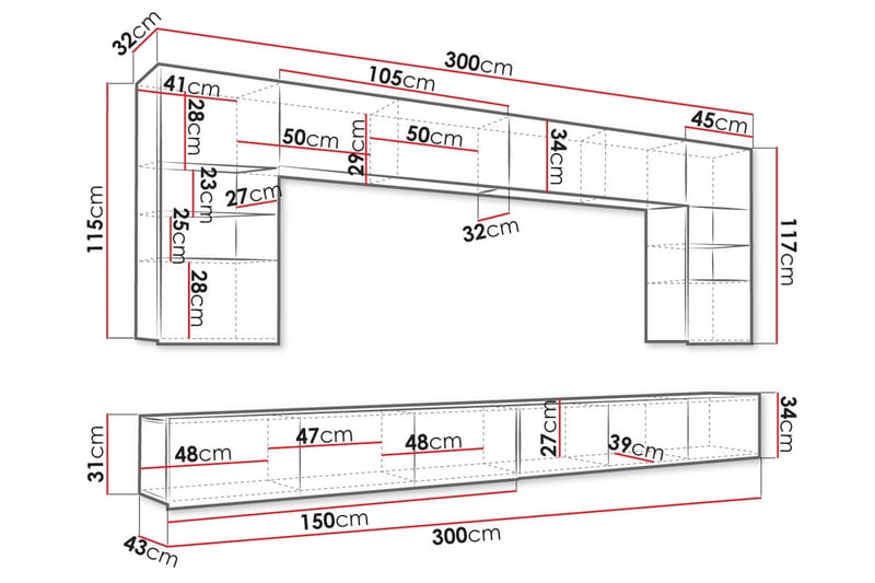 Tessan Tv-möbelset - Vit - Möbler - Tv möbel & mediamöbel - TV-möbelset