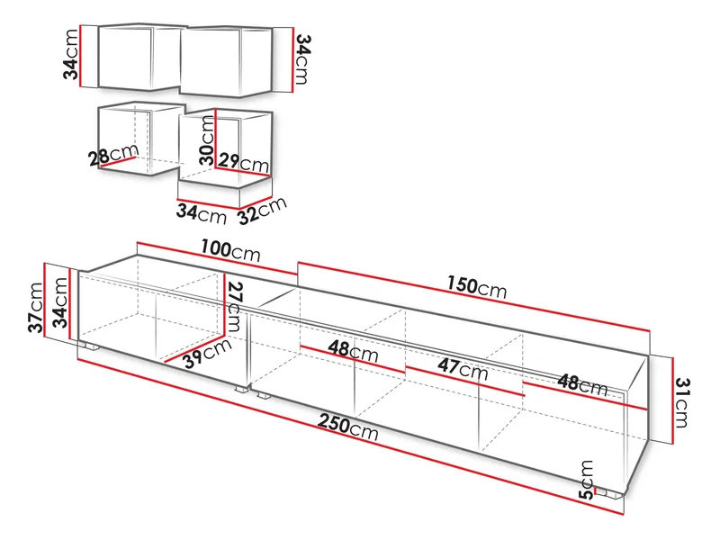 Tessan Tv väggenhet - brun - Möbler - Tv möbel & mediamöbel - TV-möbelset