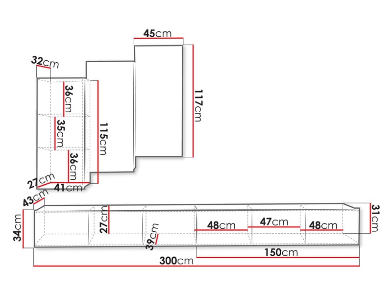 Tessan Tv väggenhet - brun - Möbler - Tv möbel & mediamöbel - TV-möbelset