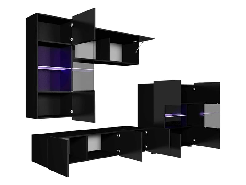 Tessan Tv väggenhet med LED-belysning - blå - Möbler - Tv möbel & mediamöbel - TV-möbelset