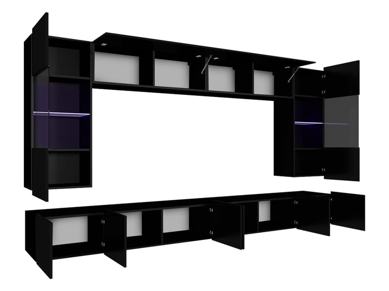 Tessan Tv väggenhet med LED-belysning - blå - Möbler - Tv möbel & mediamöbel - TV-möbelset