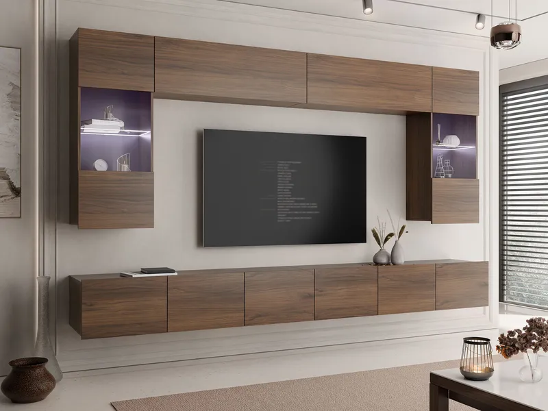 Tessan Tv väggenhet med LED-belysning - blå - Möbler - Tv möbel & mediamöbel - TV-möbelset