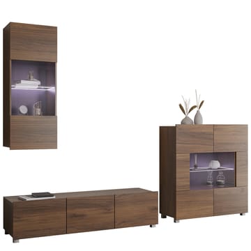 Tessan Tv väggenhet med LED-belysning - brun - Möbler - Tv möbel & mediamöbel - TV-möbelset