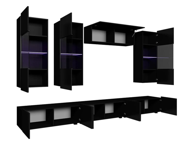 Tessan Tv väggenhet med LED-belysning - brun - Möbler - Tv möbel & mediamöbel - TV-möbelset