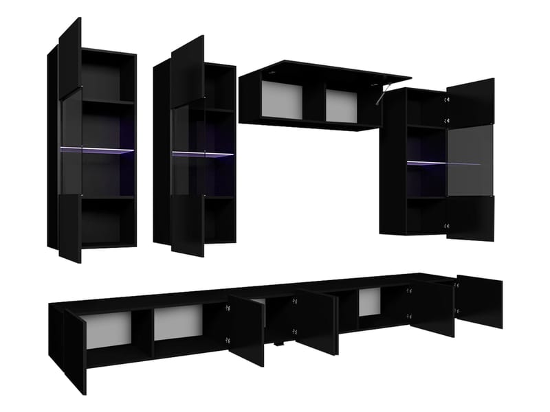 Tessan Tv väggenhet med LED-belysning - brun - Möbler - Tv möbel & mediamöbel - TV-möbelset