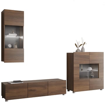 Tessan Tv väggenhet med LED-belysning - brun - Möbler - Tv möbel & mediamöbel - TV-möbelset
