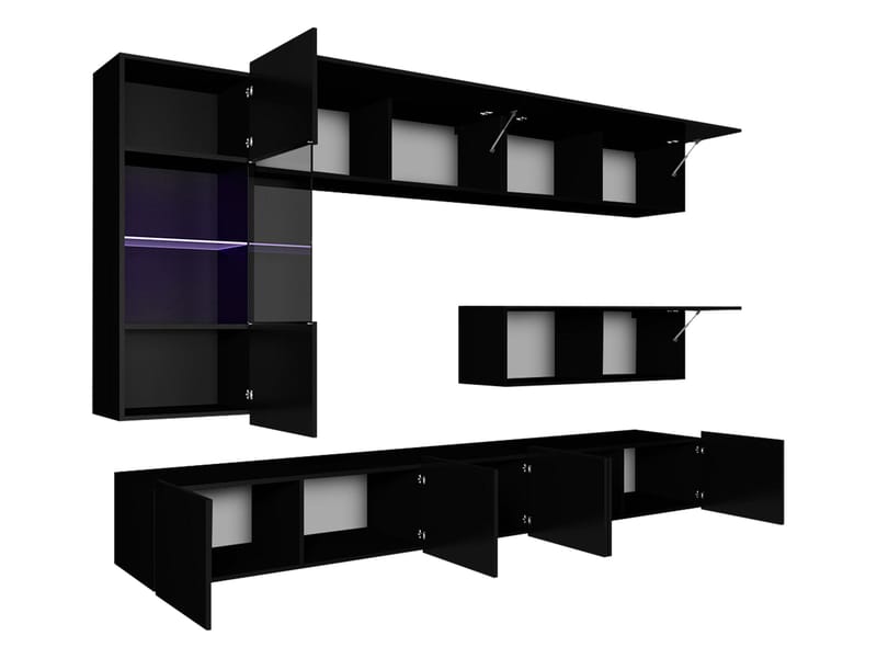 Tessan Tv väggenhet med LED-belysning - brun - Möbler - Tv möbel & mediamöbel - TV-möbelset