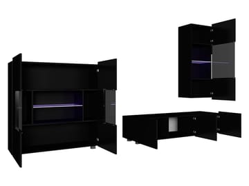 Tessan Tv väggenhet med LED-belysning - brun - Möbler - Tv möbel & mediamöbel - TV-möbelset