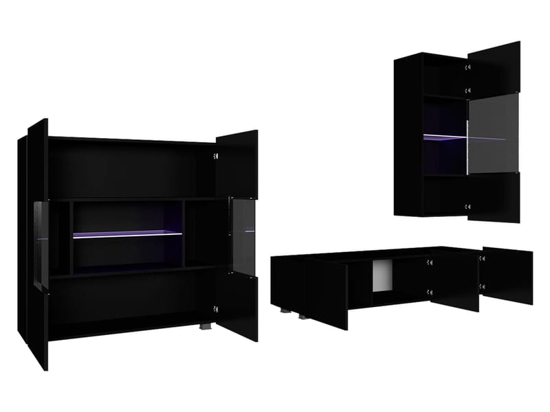 Tessan Tv väggenhet med LED-belysning - brun - Möbler - Tv möbel & mediamöbel - TV-möbelset